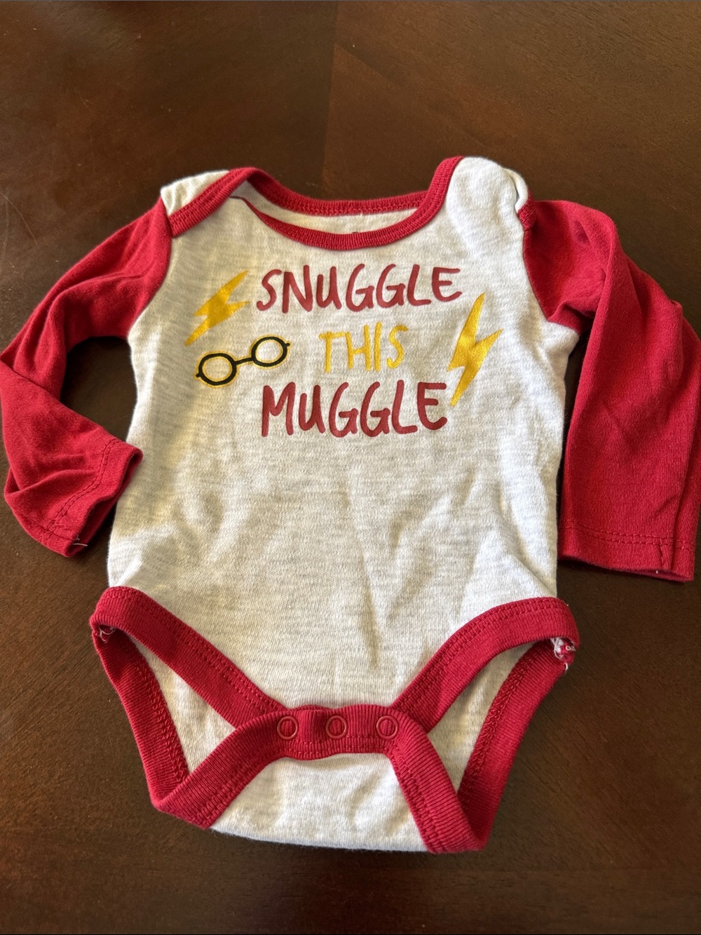 Cream & Red Baby One-Piece Bodysuit – Snuggle This Muggle